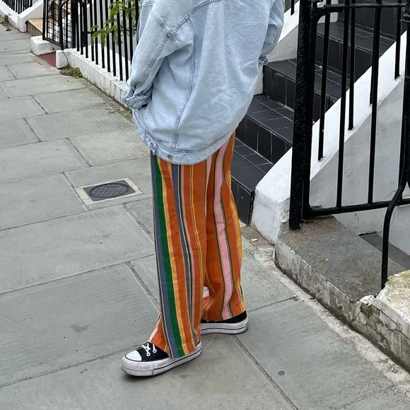 Free People Striped Multicolor Women's Pants - Picture 2 of 5